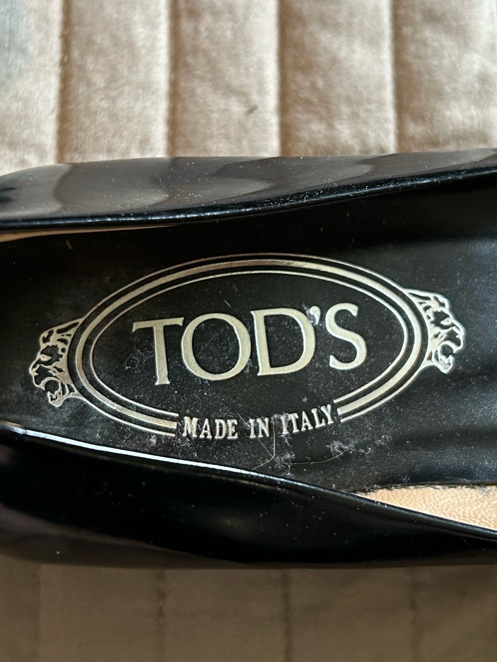 TOD'S Black Patent Leather Pointed-Toe Wedge Heels - Picture 10 of 11
